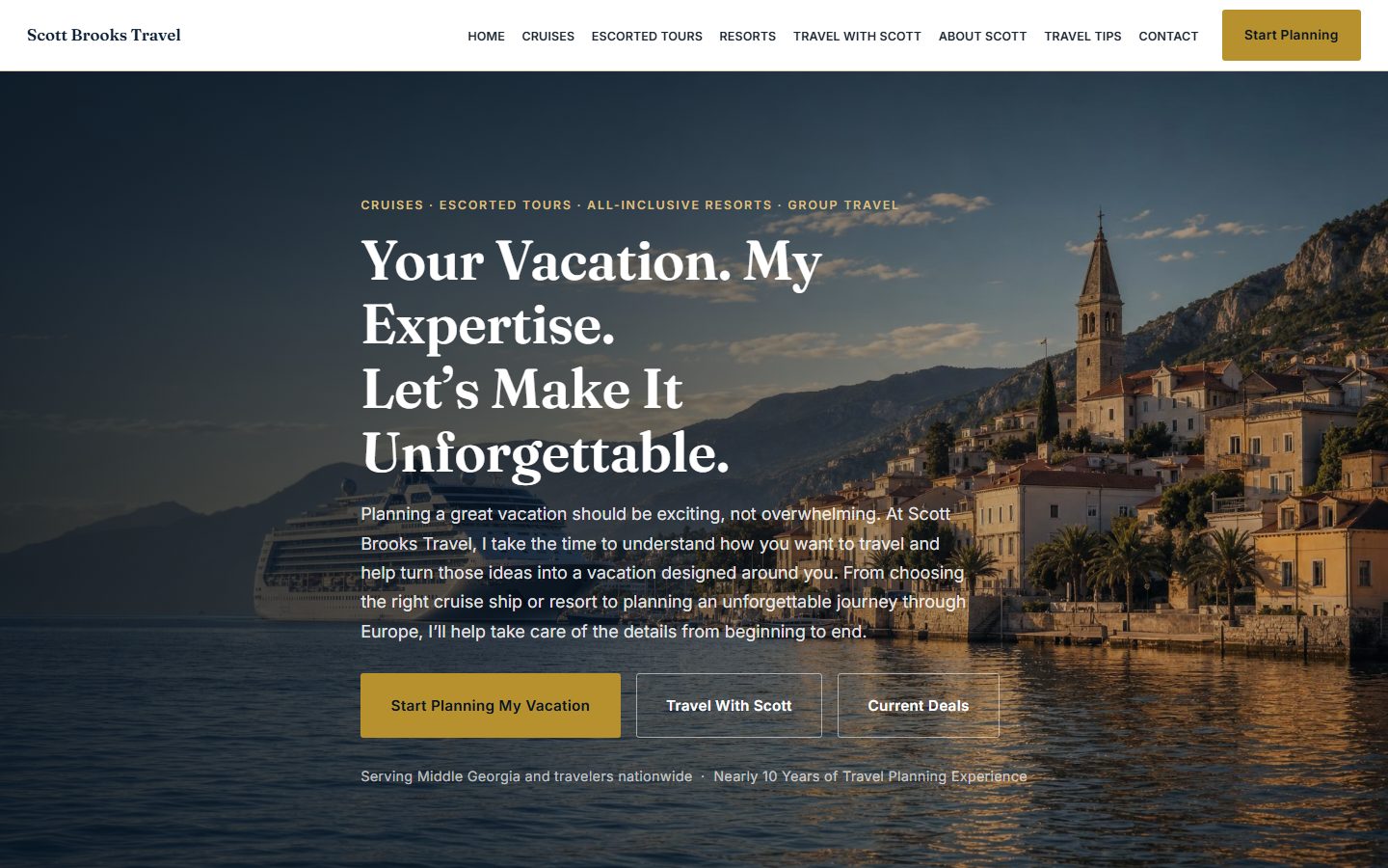 Scott Brooks Travel homepage
